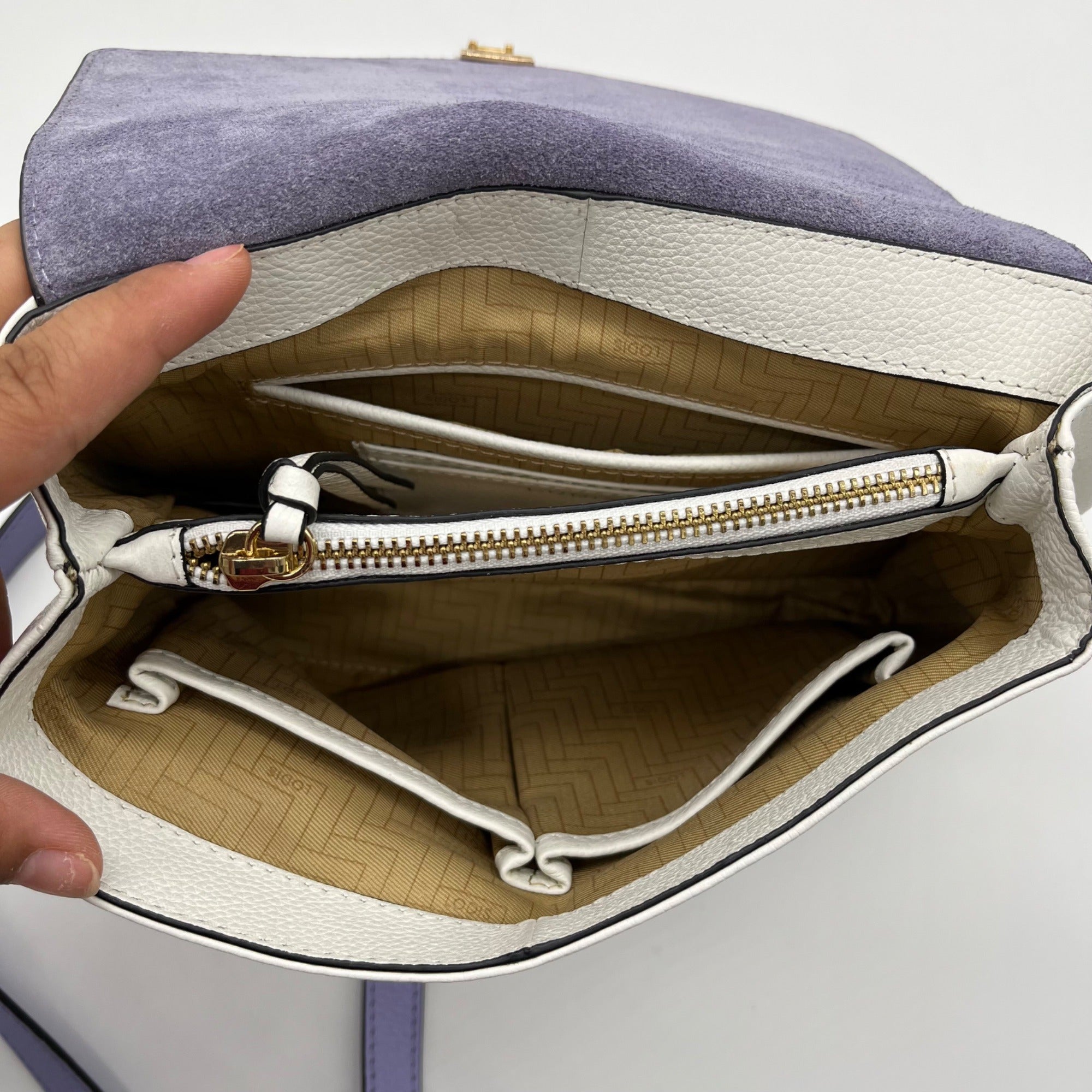 Lodis Periwinkle And White Envelope Crossbody Bag