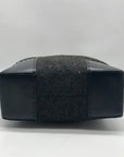 Cole Haan Black Wool Rabbit Fur Leather Tote Bag