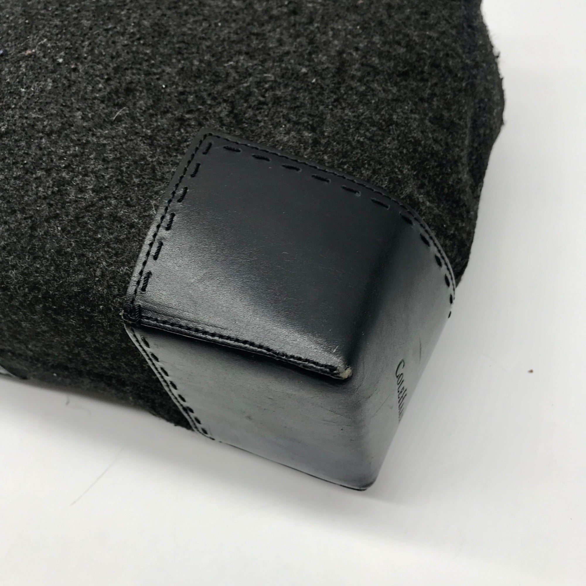 Cole Haan Black Wool Rabbit Fur Leather Tote Bag