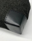 Cole Haan Black Wool Rabbit Fur Leather Tote Bag
