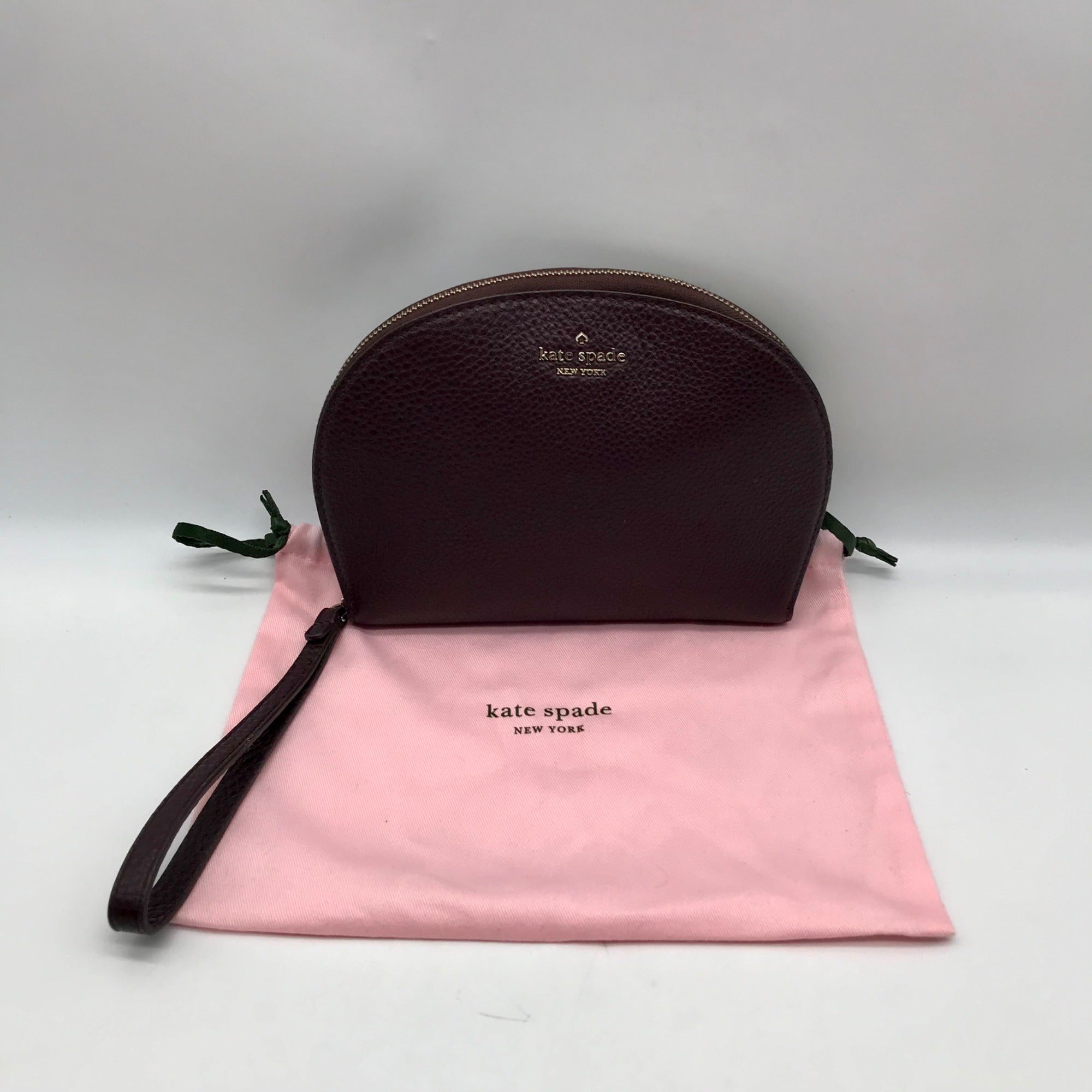 Kate Spade Dark Cherry Pebbled leather Jackson Half Moon Wristlet