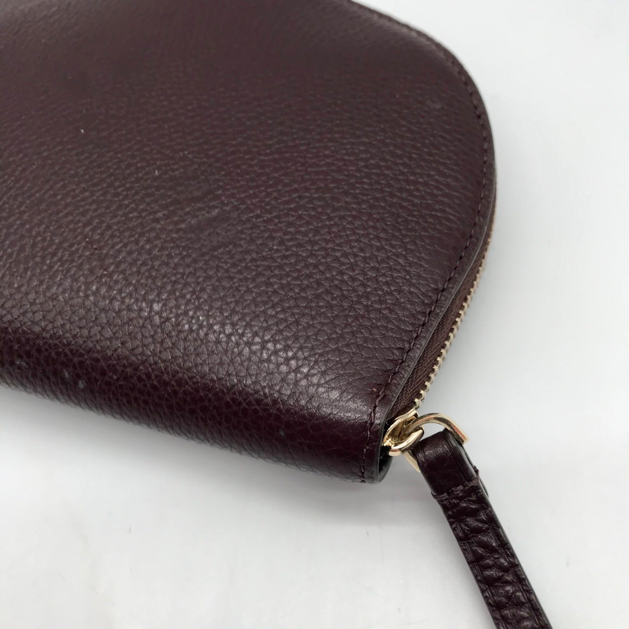 Kate Spade Dark Cherry Pebbled leather Jackson Half Moon Wristlet