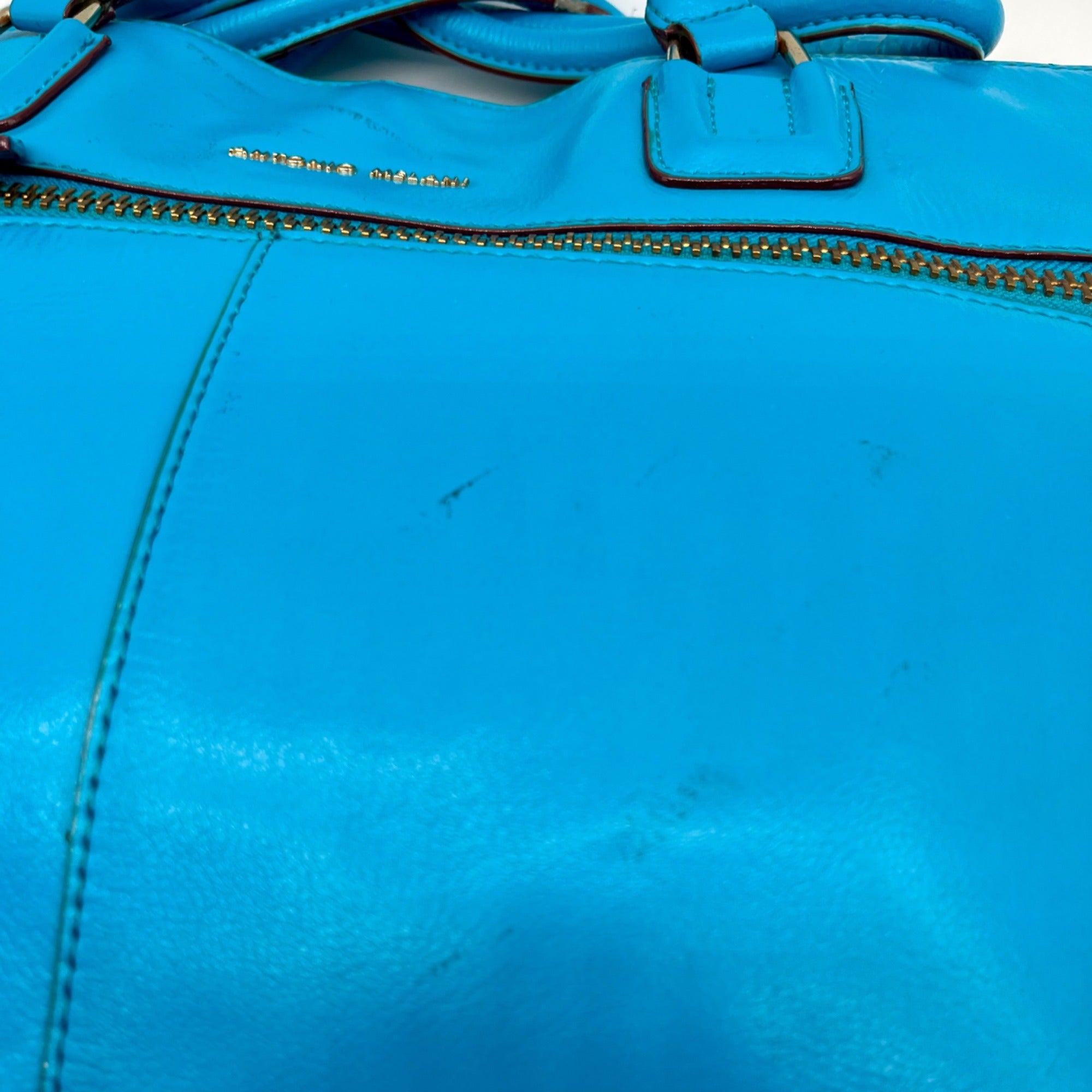 Antionio Melani Vibrant Turquoise Leather Shoulder Bag