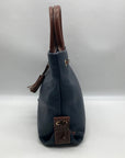 Dooney & Bourke Dark Blue Pebble Grain Tassel Tote