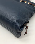 Dooney & Bourke Dark Blue Pebble Grain Tassel Tote