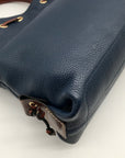 Dooney & Bourke Dark Blue Pebble Grain Tassel Tote