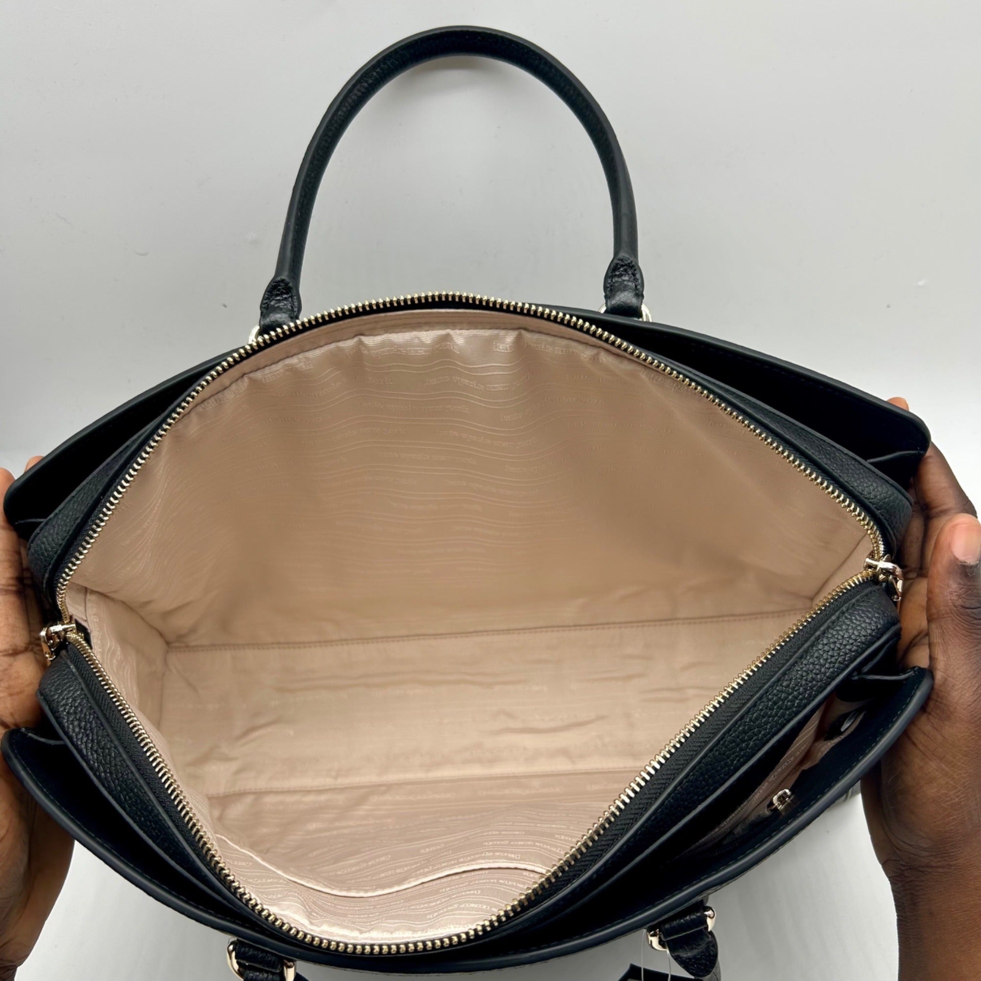 Kate Spade Black Pebbled Leather Satchel Tote Bag