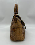 Brahmin Brown Croc-Embossed Leather Arno Satchel