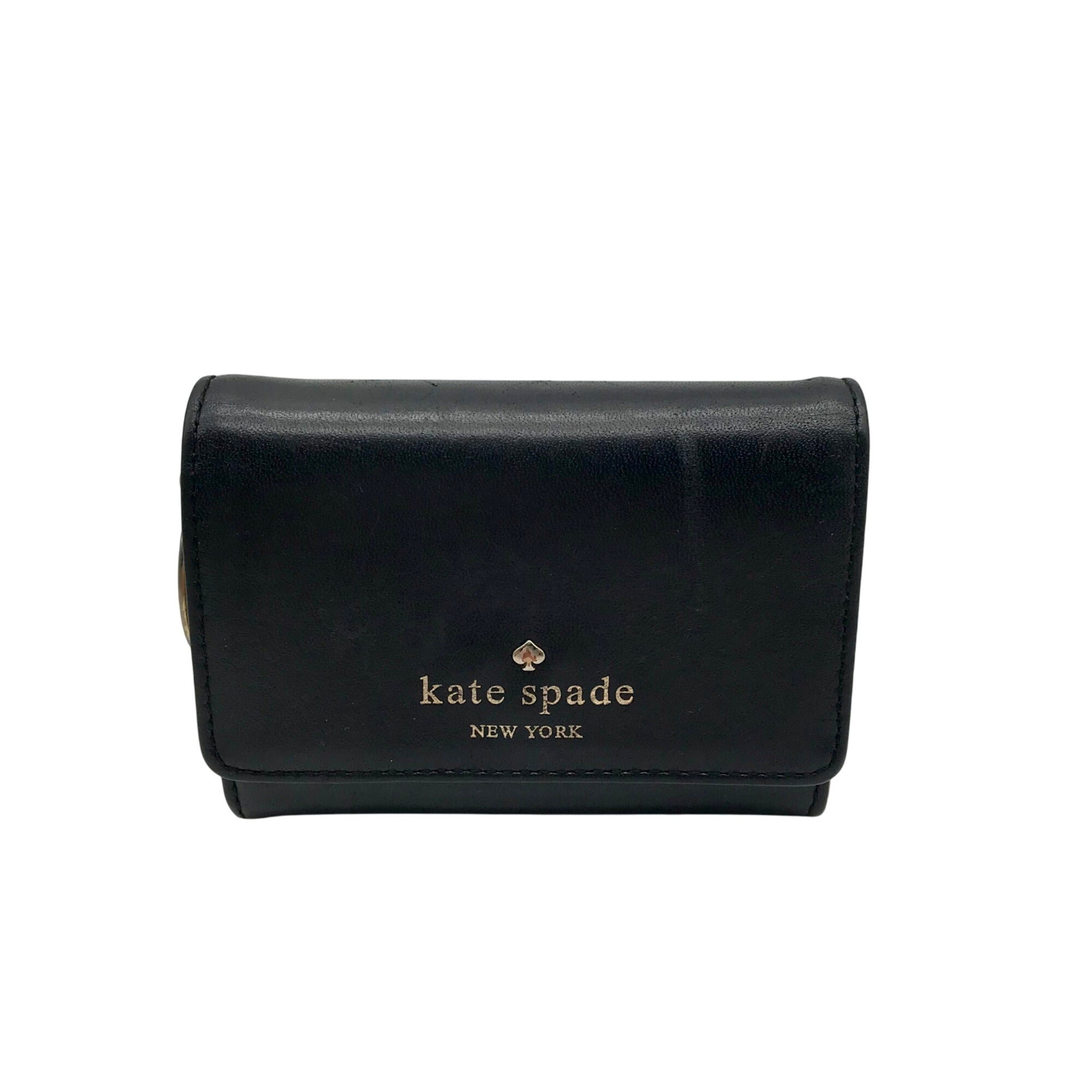 Kate Spade Black Leather Staci Business Card Holder Wallet
