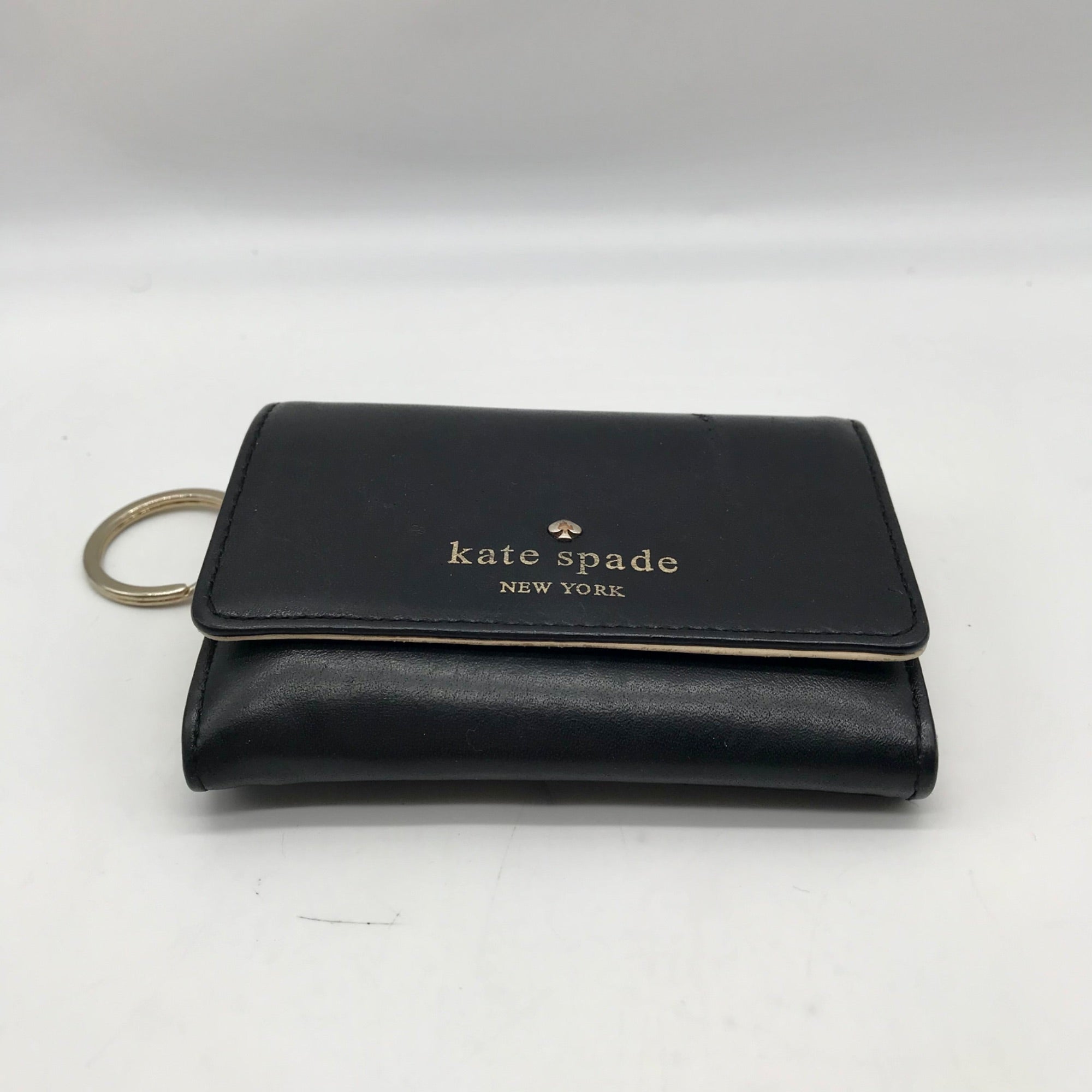 Kate Spade Black Leather Staci Business Card Holder Wallet