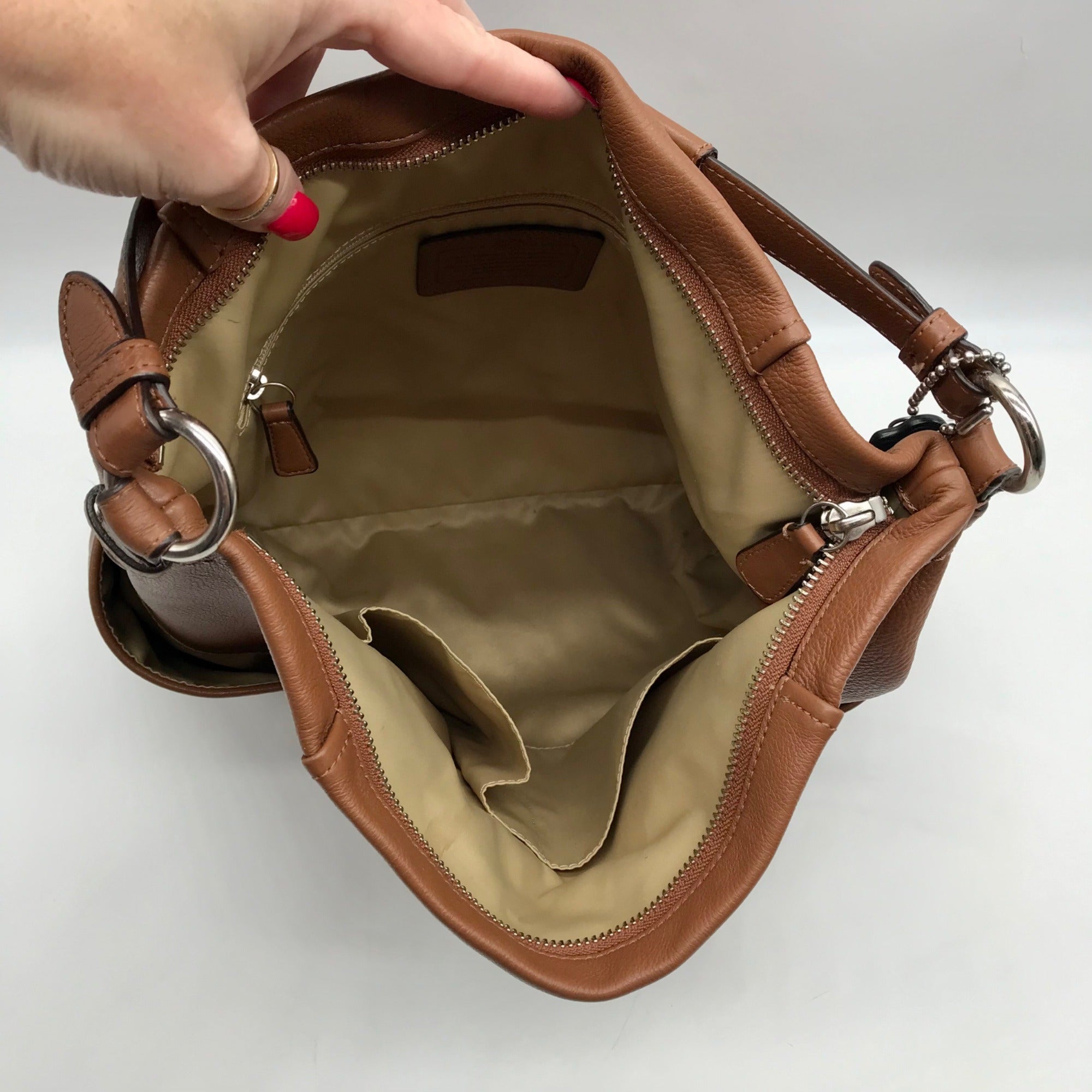 Coach Brown Pebbled Leather Park Hobo Shoulder Bag