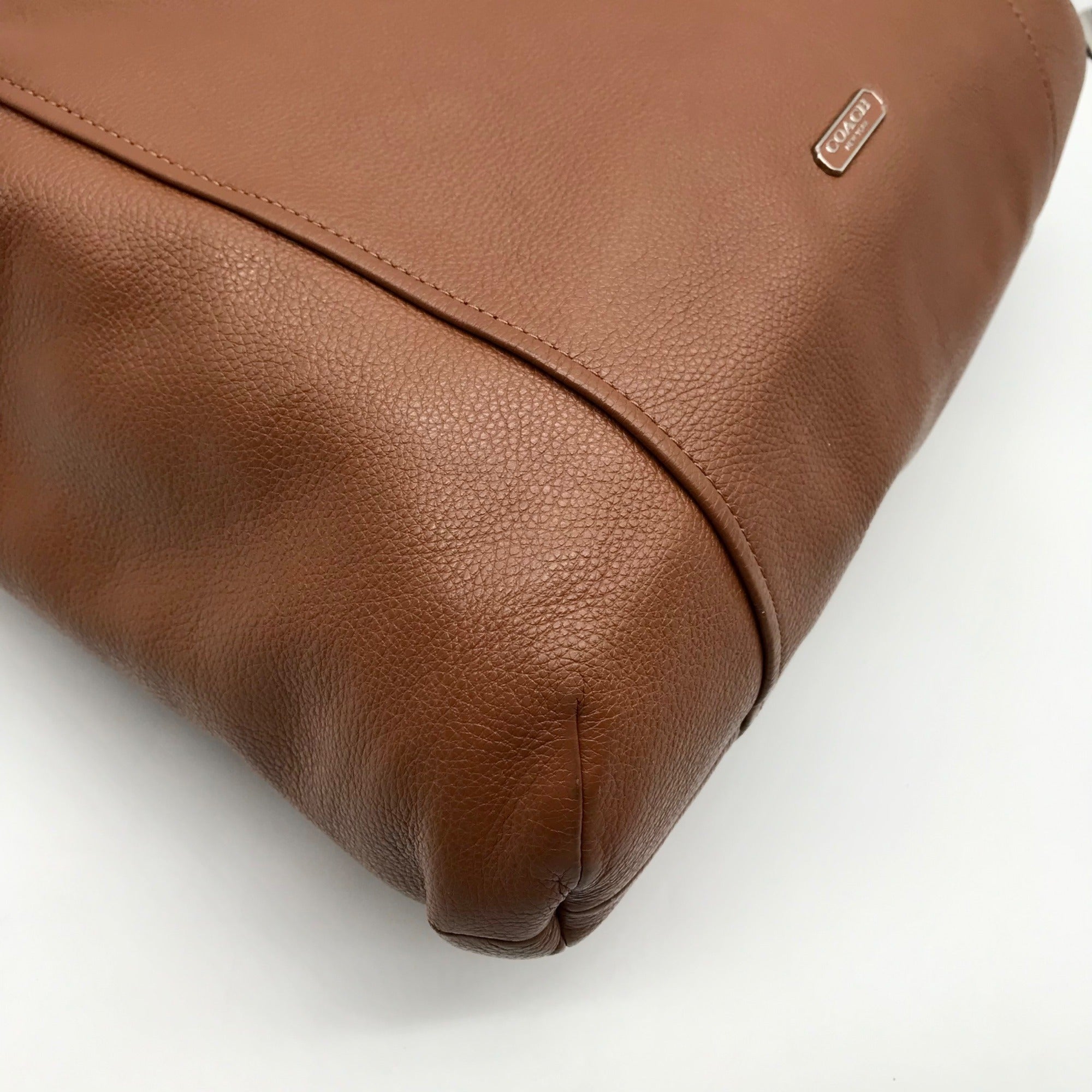 Coach Brown Pebbled Leather Park Hobo Shoulder Bag