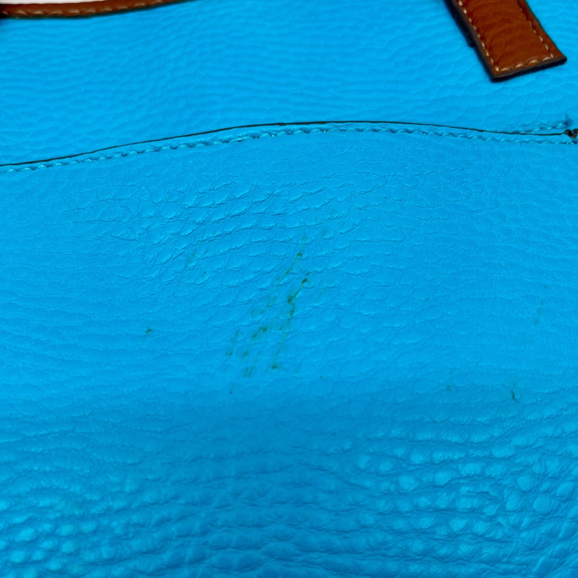 CHAPS Blue Faux Leather Tote Bag