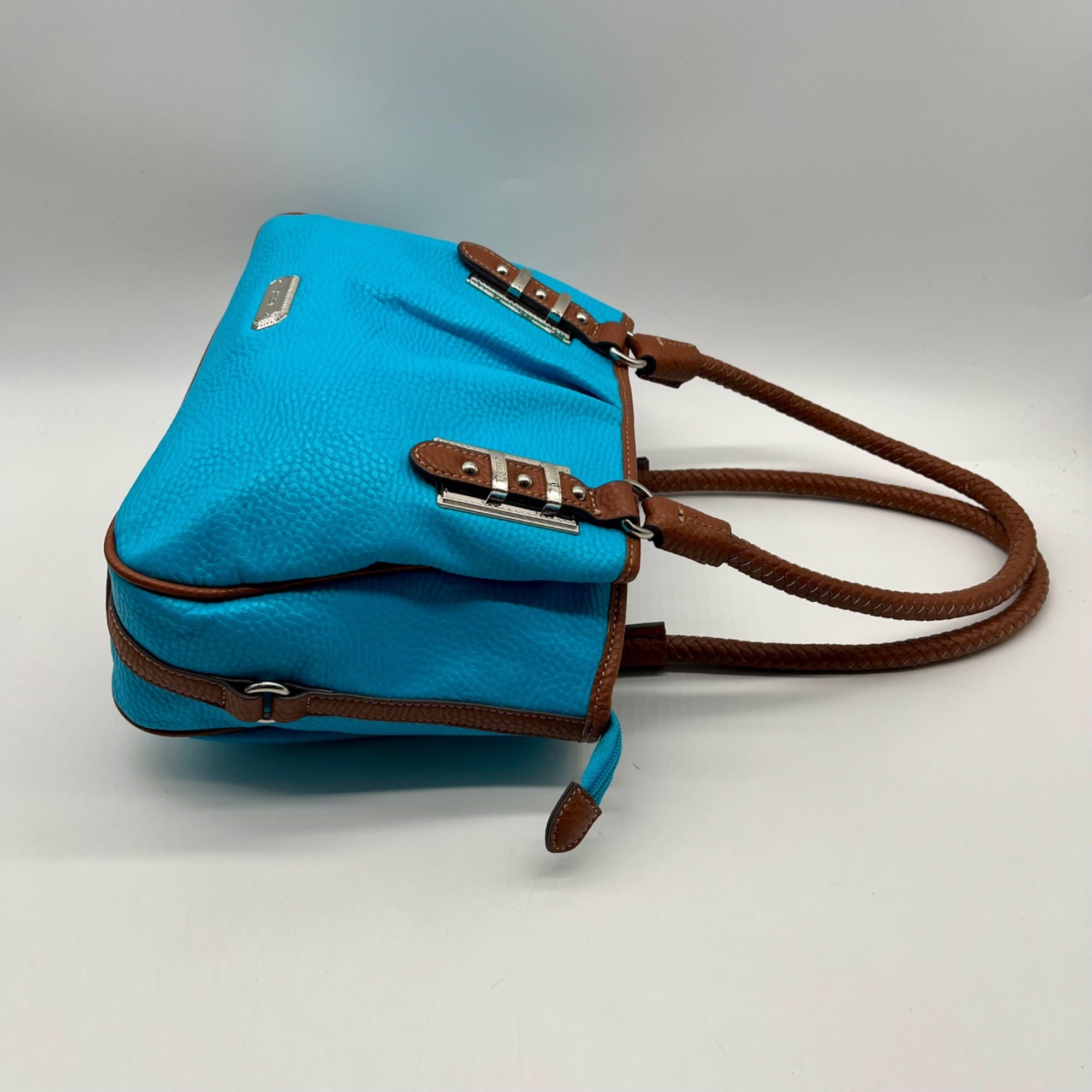 CHAPS Blue Faux Leather Tote Bag