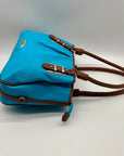 CHAPS Blue Faux Leather Tote Bag
