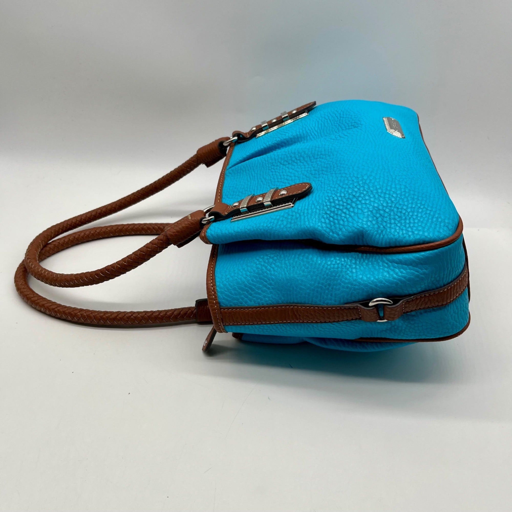 CHAPS Blue Faux Leather Tote Bag
