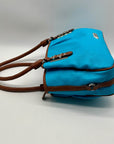 CHAPS Blue Faux Leather Tote Bag