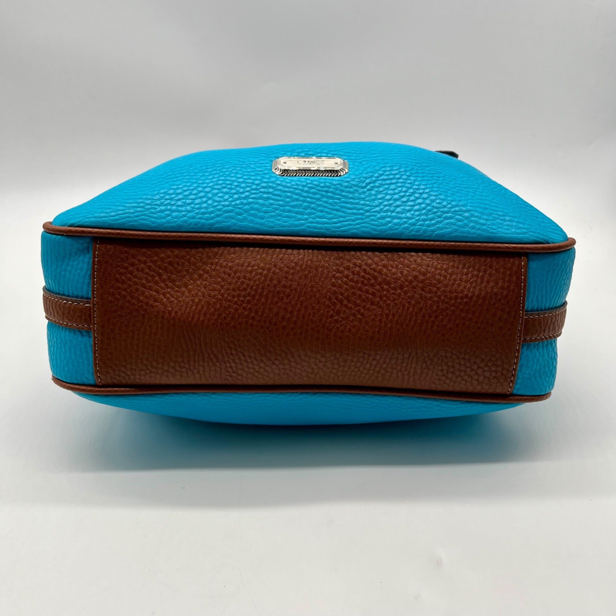 CHAPS Blue Faux Leather Tote Bag