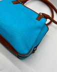 CHAPS Blue Faux Leather Tote Bag