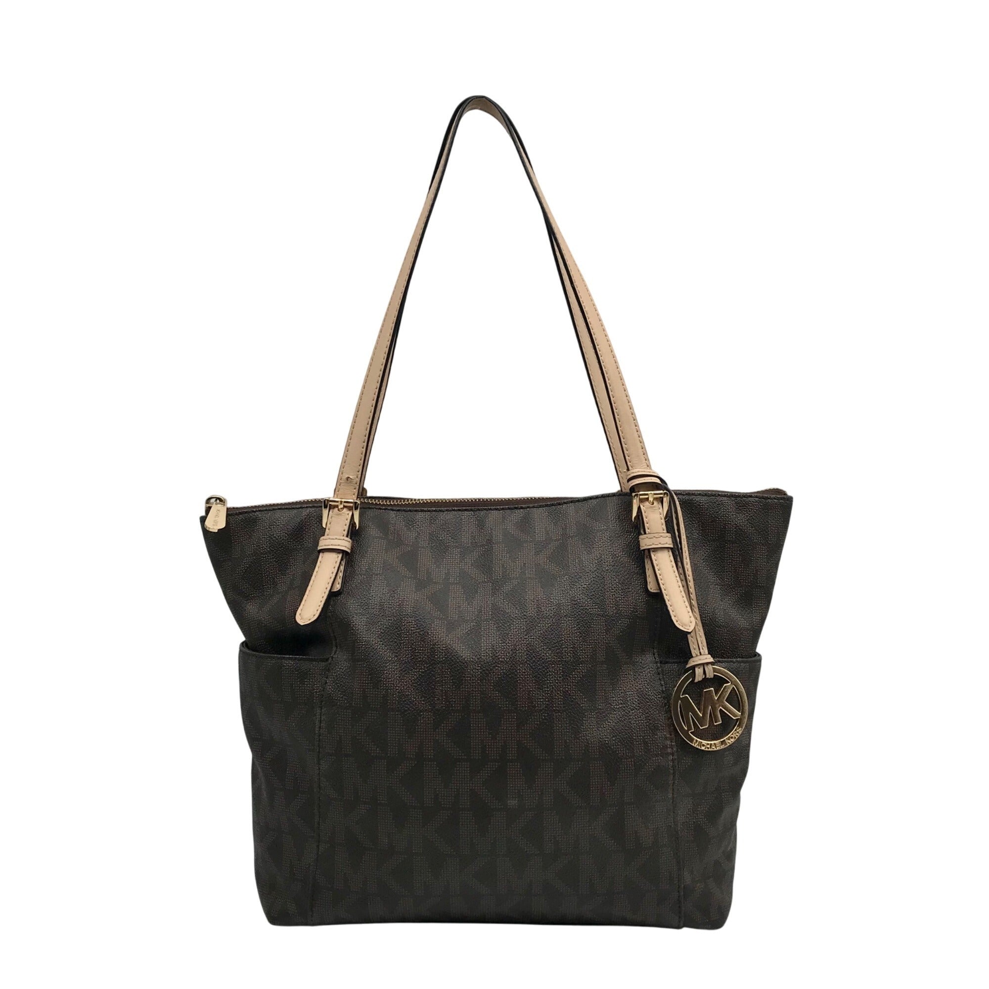 Michael Kors Brown Coated Canvas Jet Set East West Tote Bag