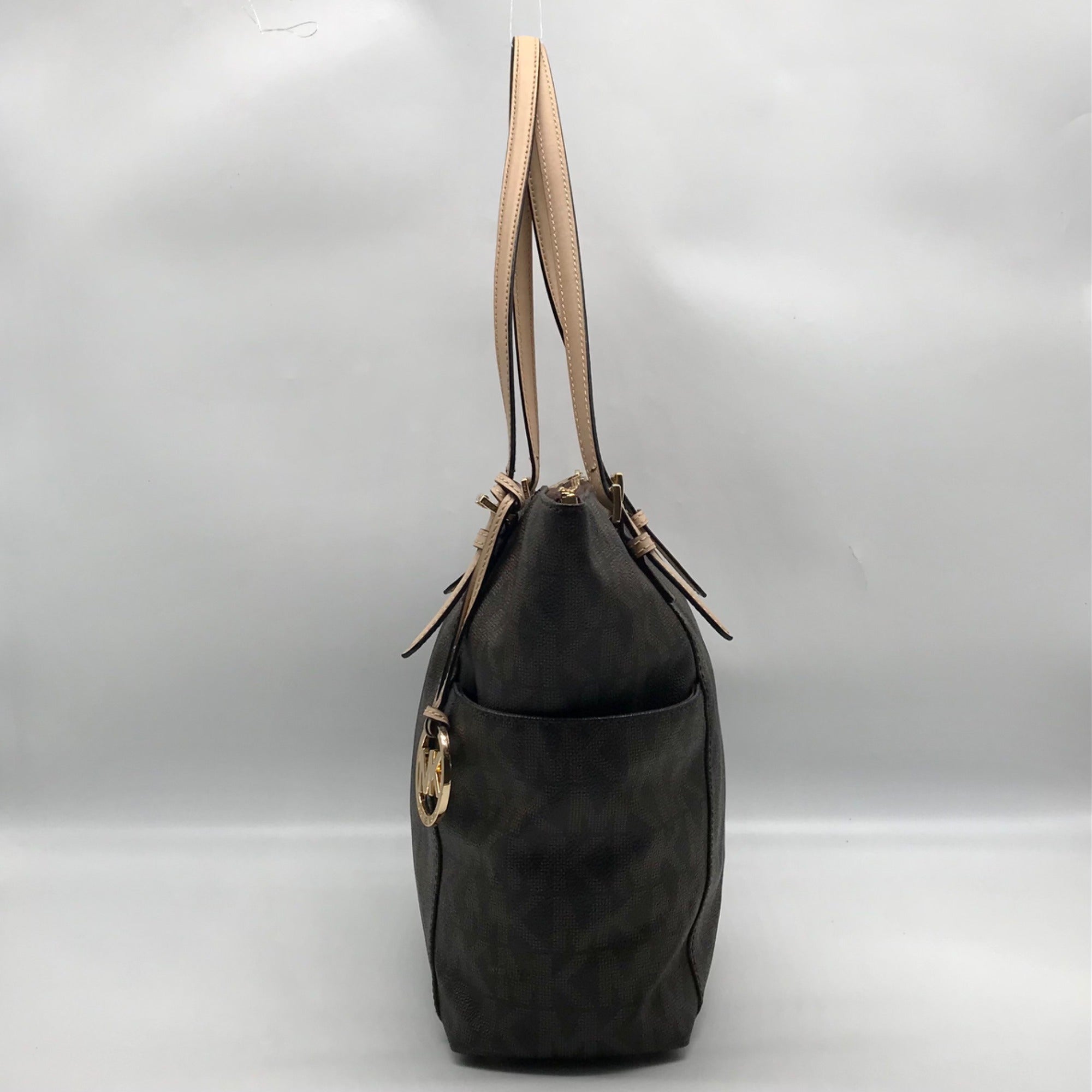 Michael Kors Brown Coated Canvas Jet Set East West Tote Bag
