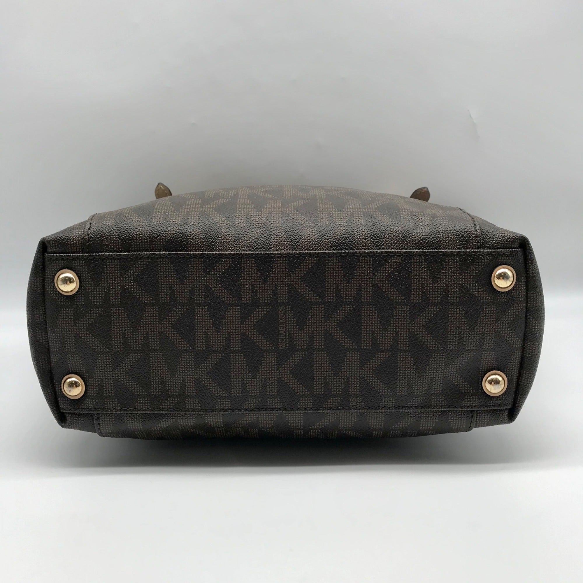 Michael Kors Brown Coated Canvas Jet Set East West Tote Bag