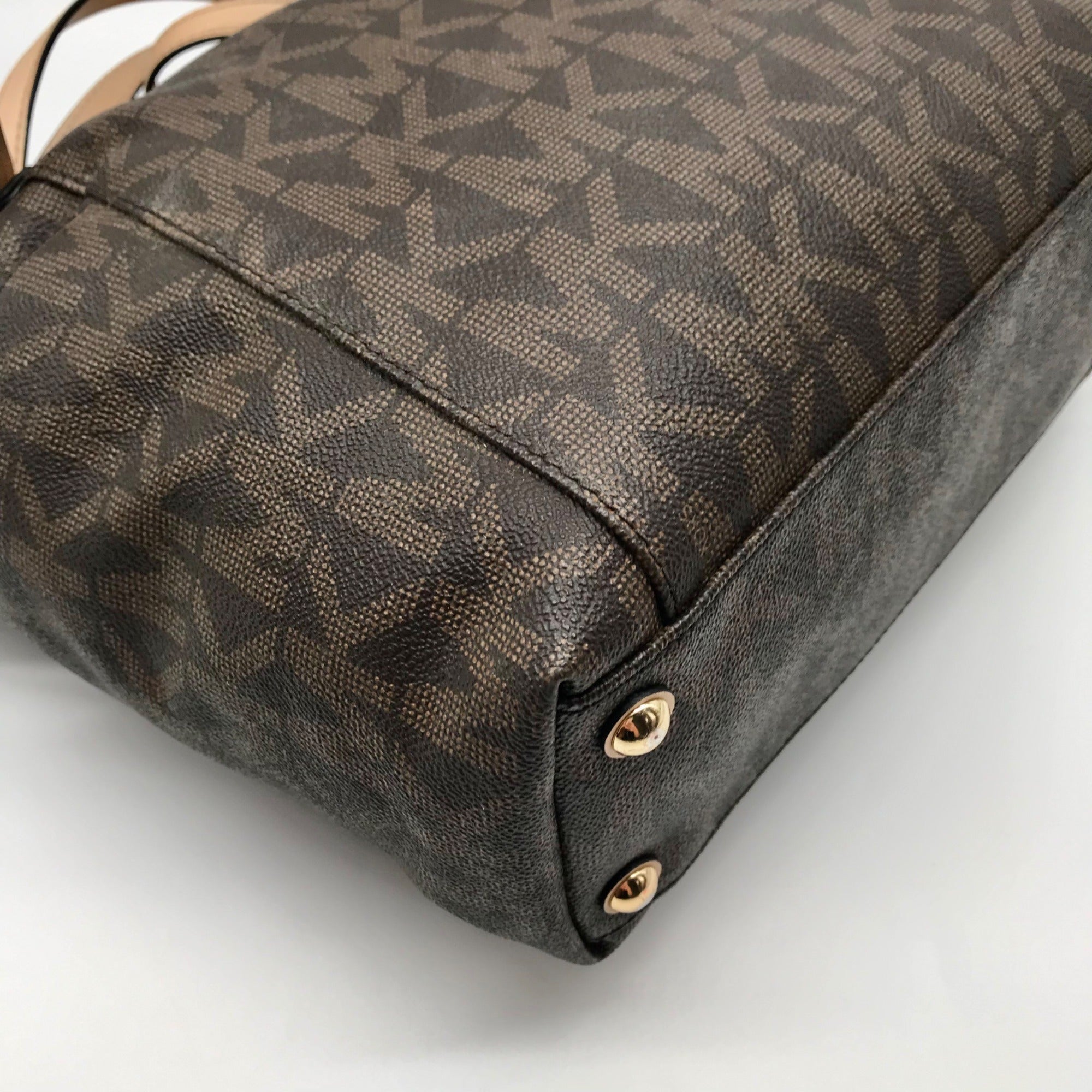 Michael Kors Brown Coated Canvas Jet Set East West Tote Bag