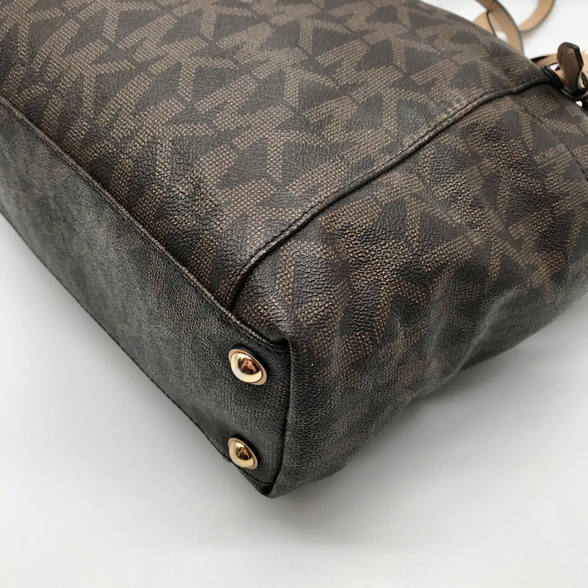 Michael Kors Brown Coated Canvas Jet Set East West Tote Bag