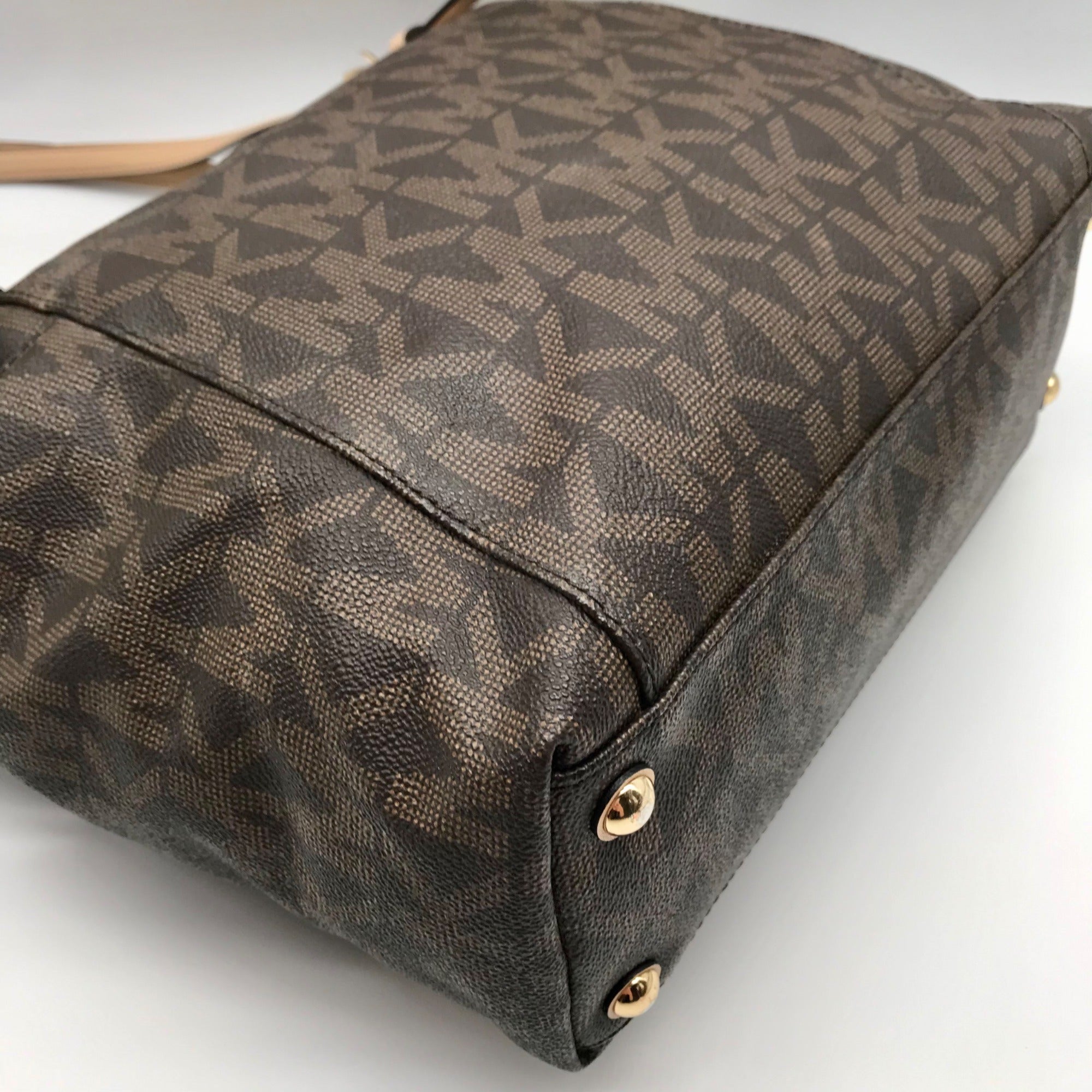 Michael Kors Brown Coated Canvas Jet Set East West Tote Bag