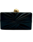 Cult Gaia Lisse Black Fabric Leather Clutch