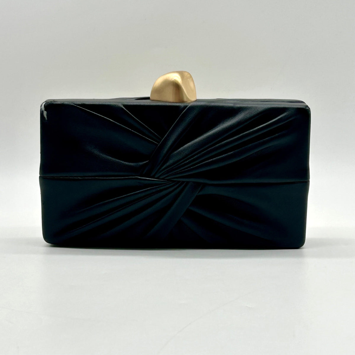 Cult Gaia Lisse Black Fabric Leather Clutch