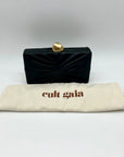 Cult Gaia Lisse Black Fabric Leather Clutch