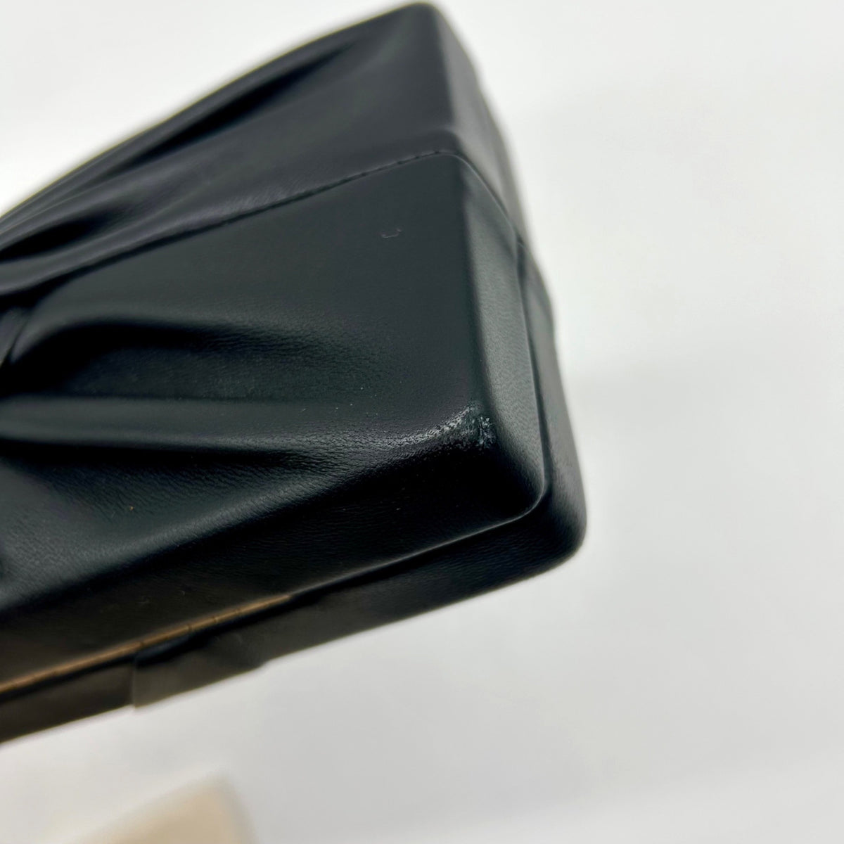 Cult Gaia Lisse Black Fabric Leather Clutch