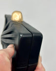 Cult Gaia Lisse Black Fabric Leather Clutch