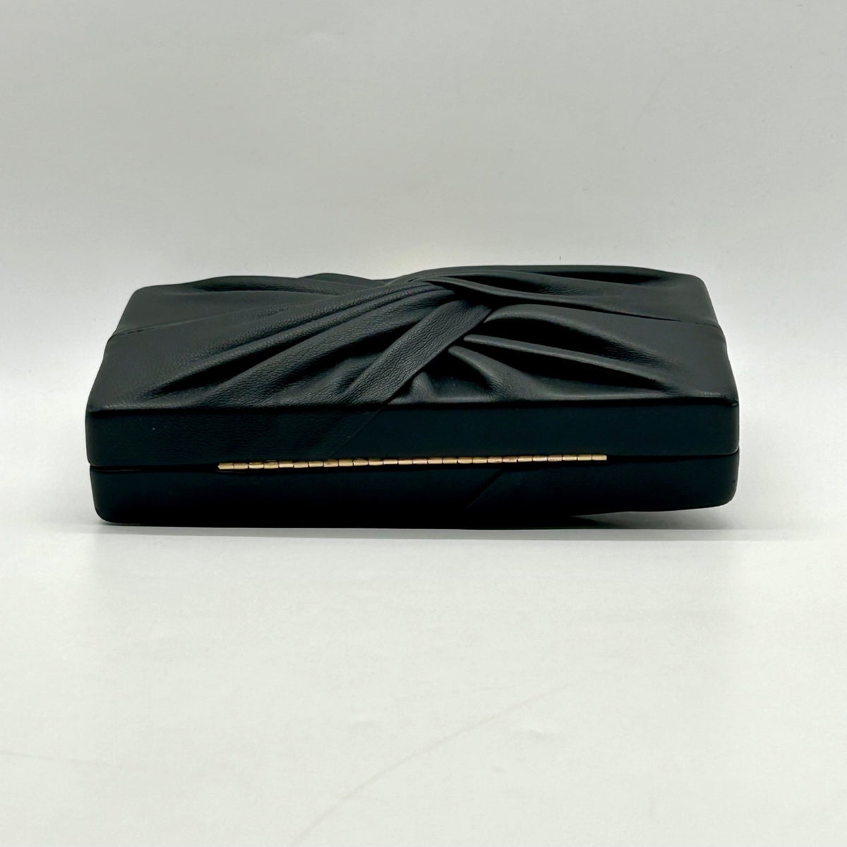 Cult Gaia Lisse Black Fabric Leather Clutch