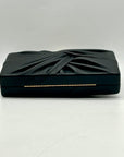 Cult Gaia Lisse Black Fabric Leather Clutch