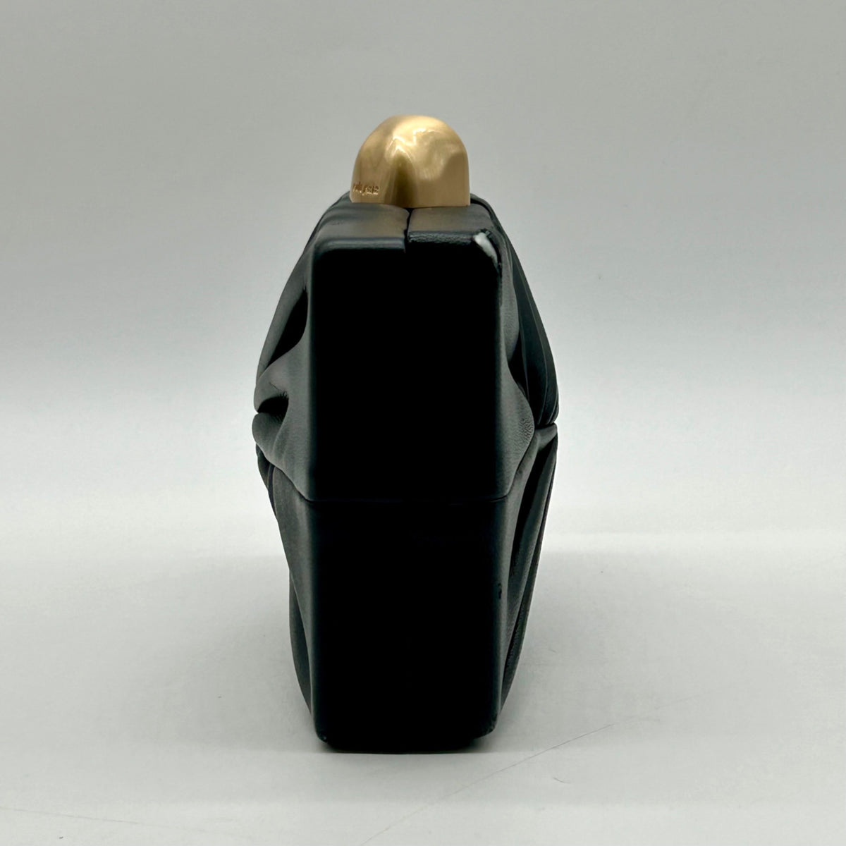 Cult Gaia Lisse Black Fabric Leather Clutch