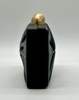 Cult Gaia Lisse Black Fabric Leather Clutch