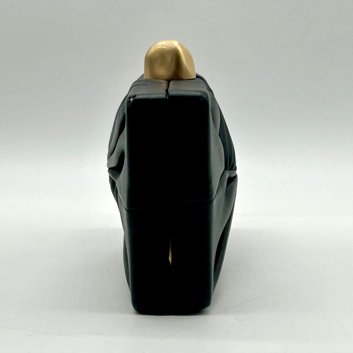 Cult Gaia Lisse Black Fabric Leather Clutch