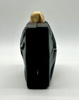 Cult Gaia Lisse Black Fabric Leather Clutch