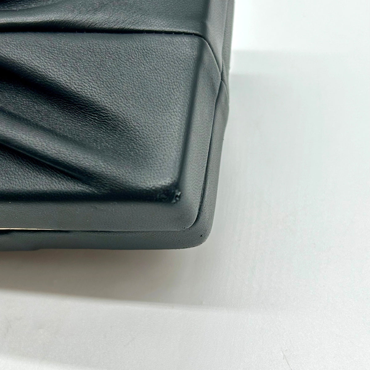 Cult Gaia Lisse Black Fabric Leather Clutch