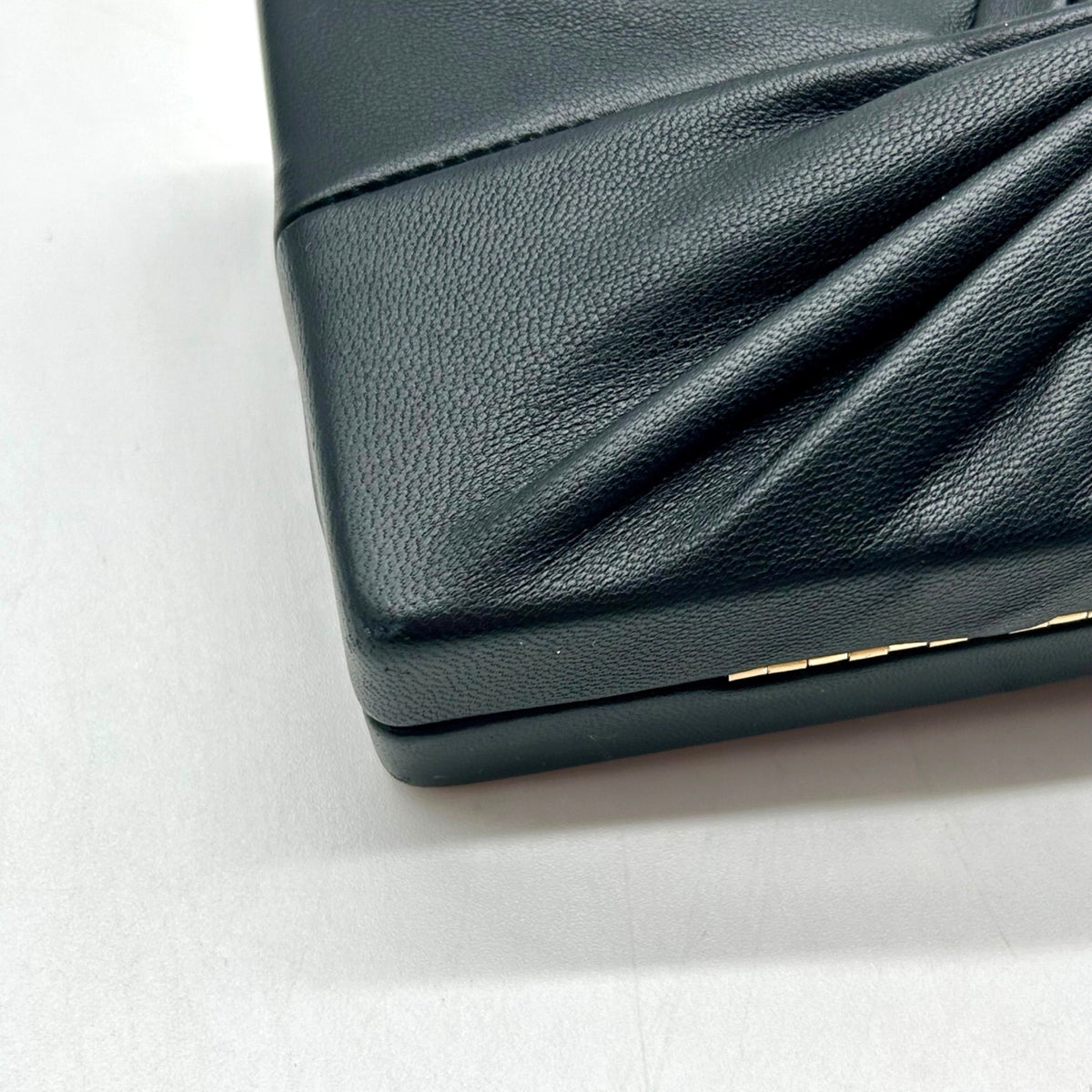 Cult Gaia Lisse Black Fabric Leather Clutch