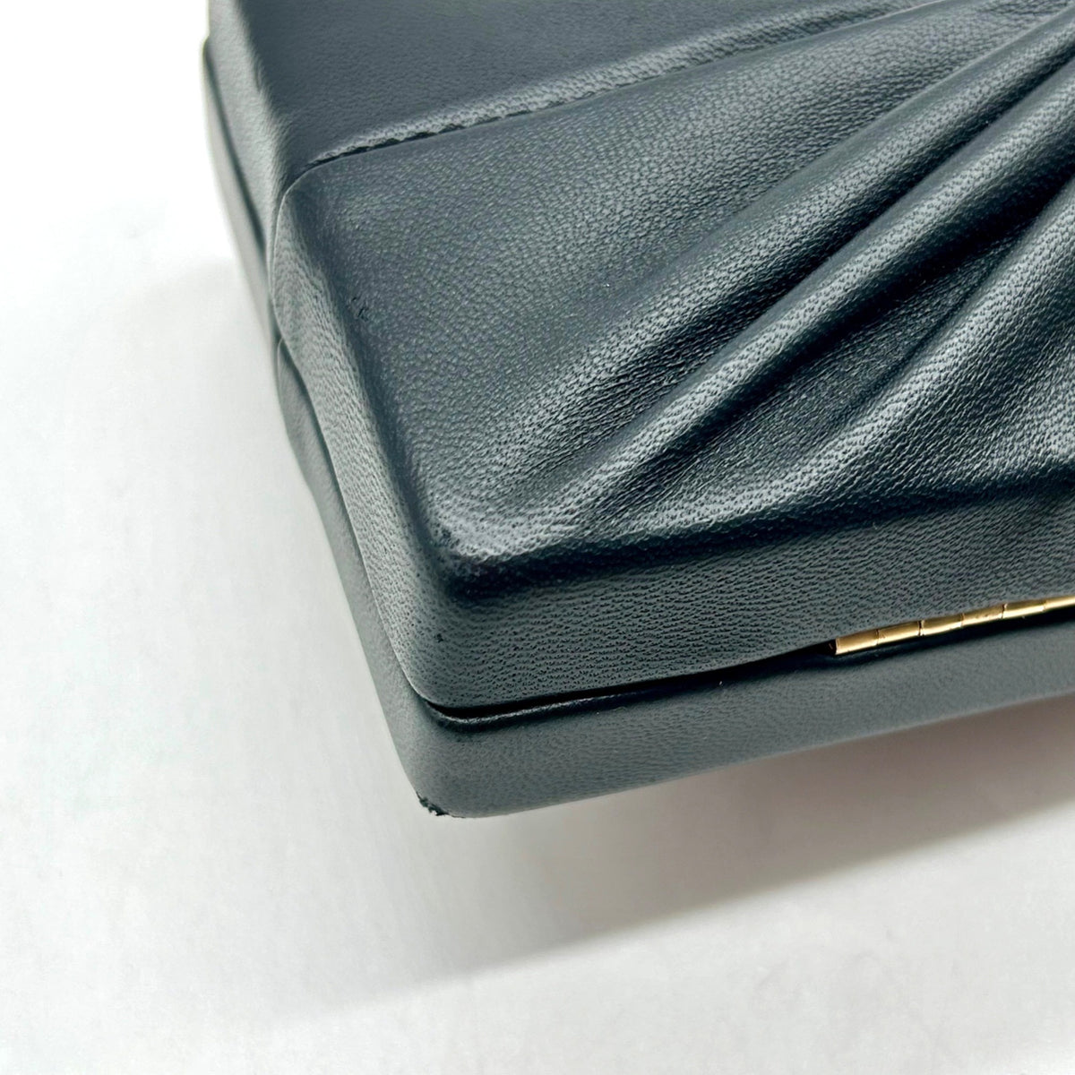 Cult Gaia Lisse Black Fabric Leather Clutch