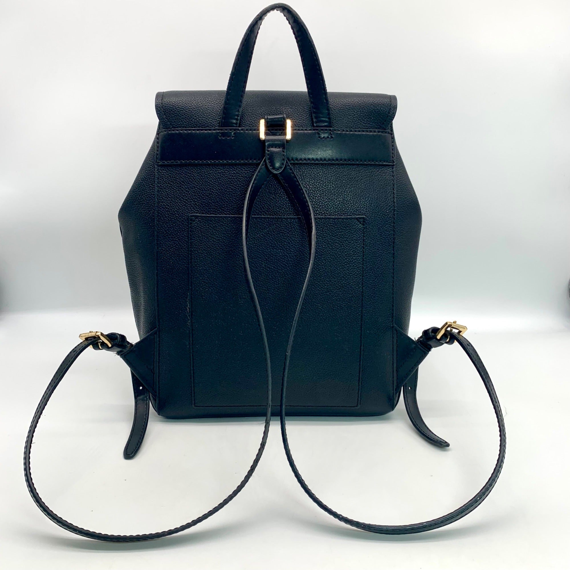 Michael Kors Hayes Black Pebbled Leather Backpack