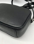 Kate Spade Black Leather Glitter On Mini Camera Crossbody Bag