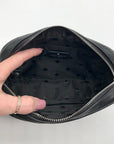 Kate Spade Black Leather Glitter On Mini Camera Crossbody Bag