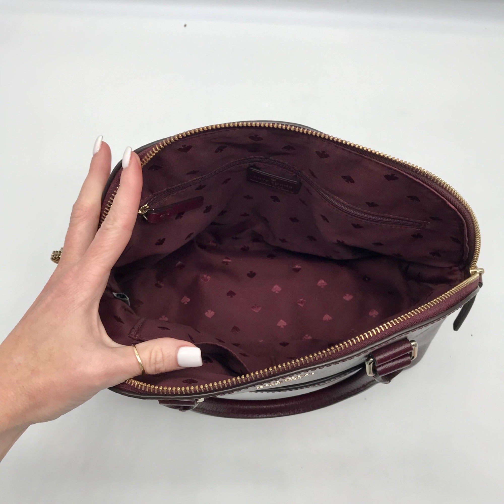 Kate Spade Burgandy Grove Street Carli Medium Satchel  Bag