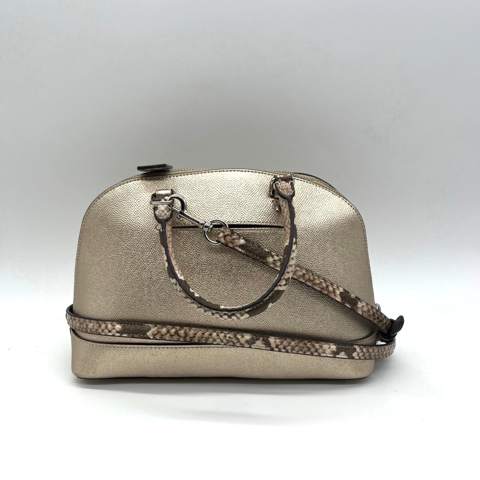 Coach Metallic Gold Leather Exotic Trim Sierra Satchel-F38057