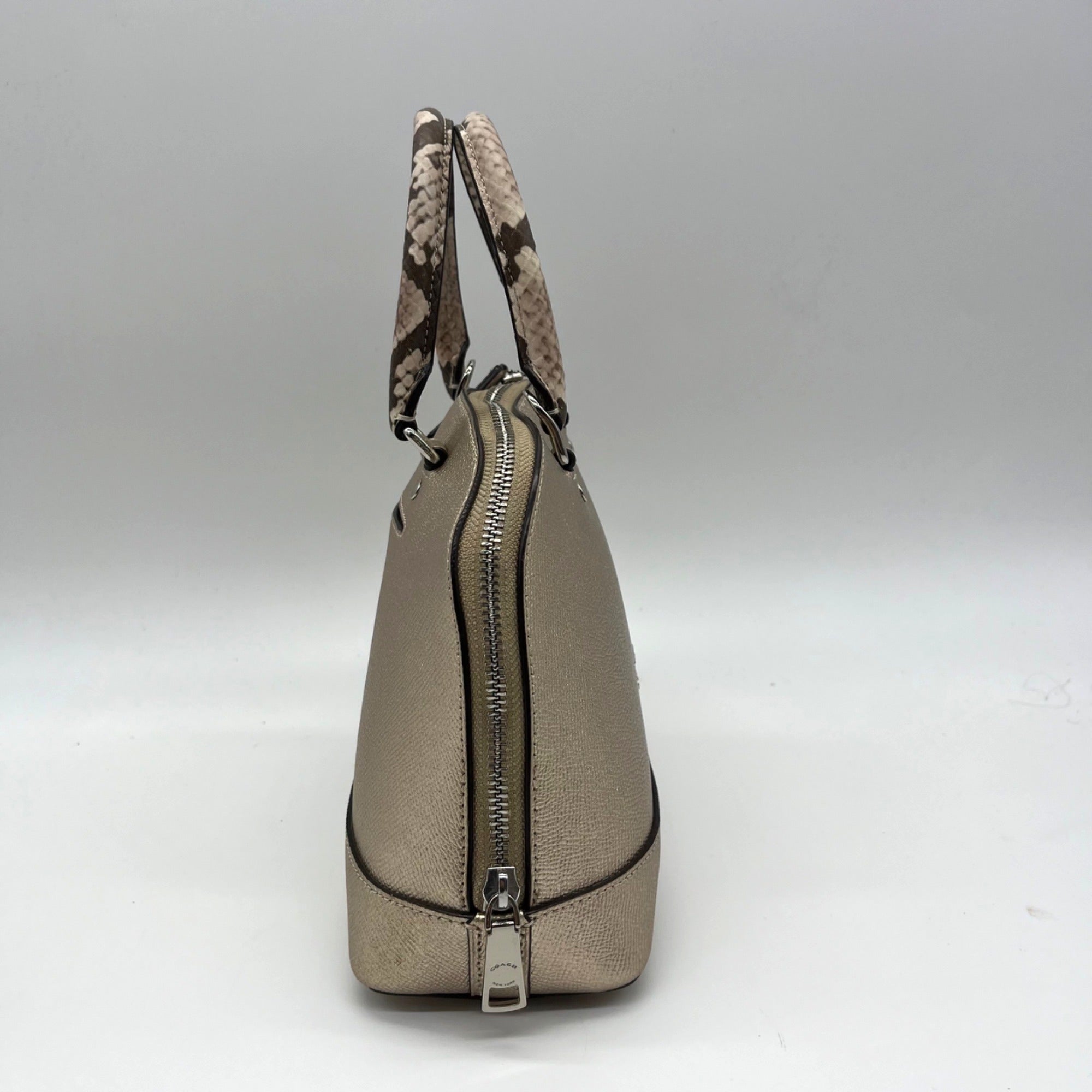 Coach Metallic Gold Leather Exotic Trim Sierra Satchel-F38057