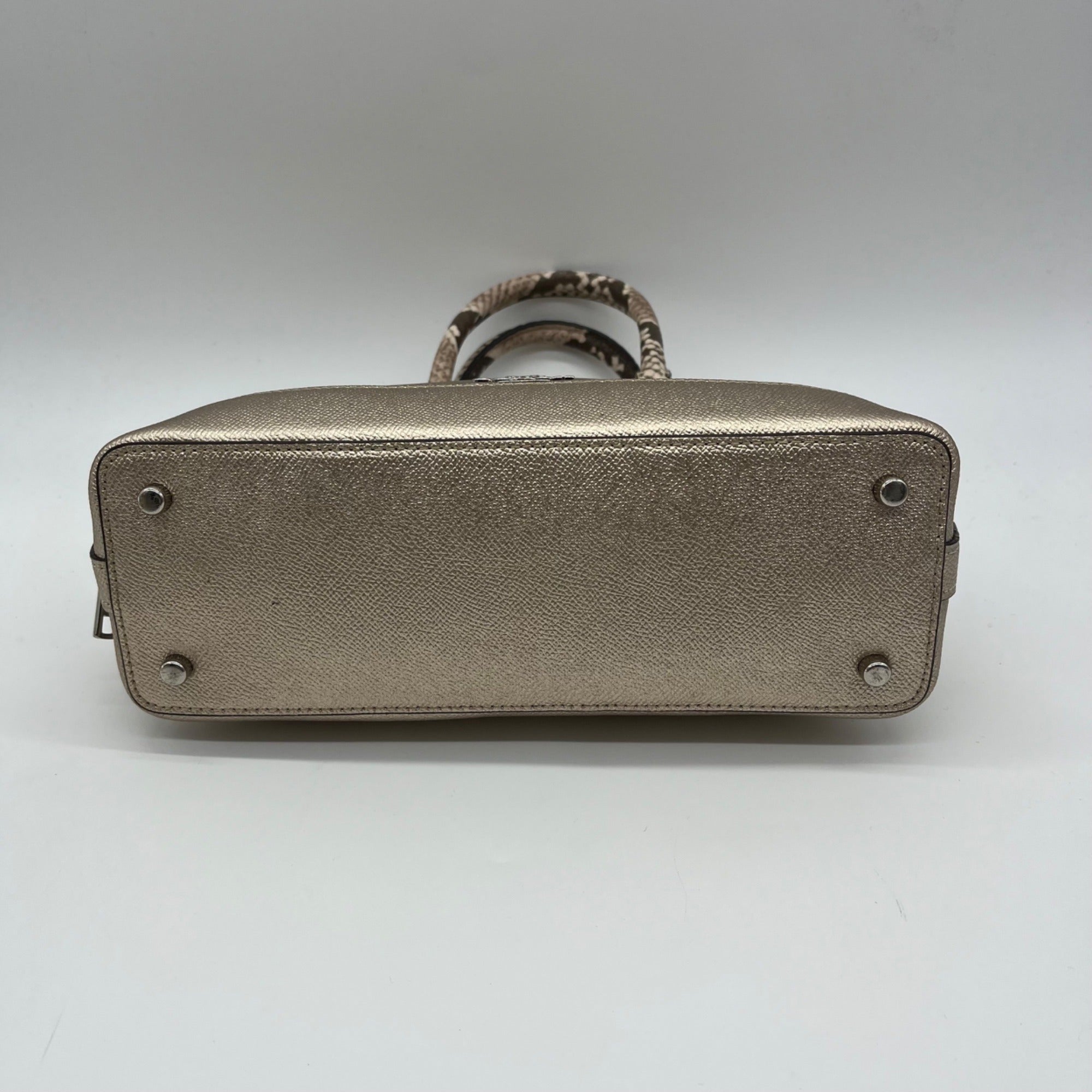 Coach Metallic Gold Leather Exotic Trim Sierra Satchel-F38057